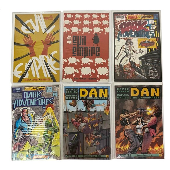 Evil Empire #10&11, Dark Adventures #2&3, Dan Unharmable 1&3 Mixed Comics Lot - Picture 1 of 7